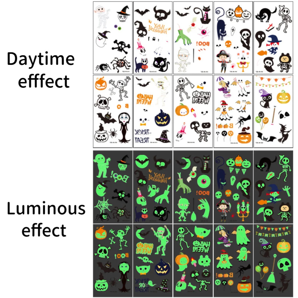 Halloween Glow-in-the-Dark Temporary Tattoos