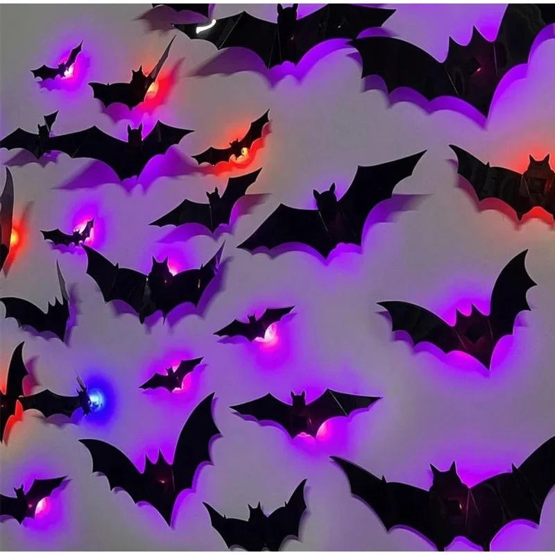Light-Up 3D Halloween Bat Wall Decals