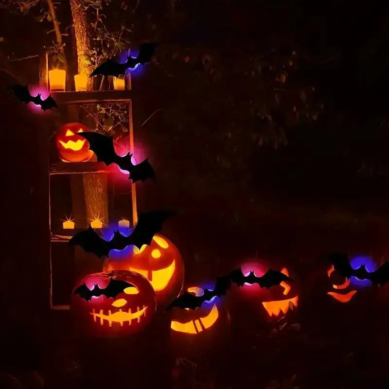 Light-Up 3D Halloween Bat Wall Decals