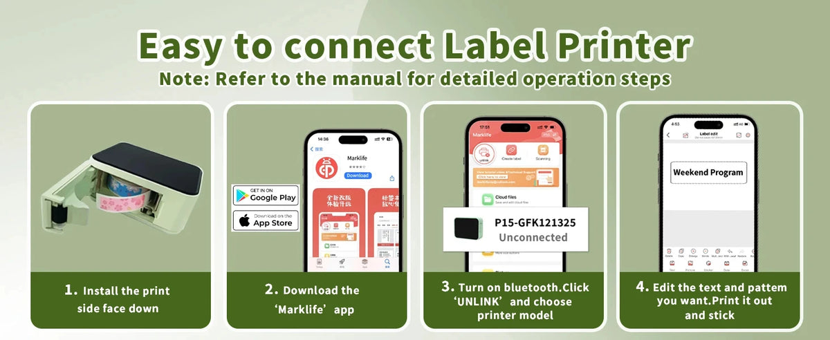 Inkless Pocket Thermal Sticker Printer