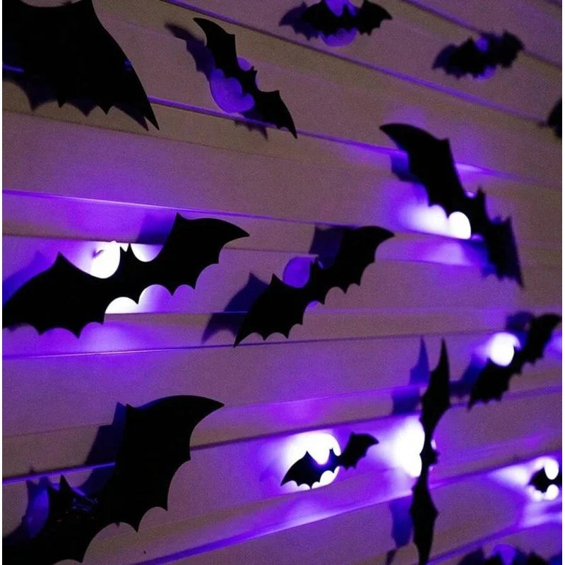 Light-Up 3D Halloween Bat Wall Decals