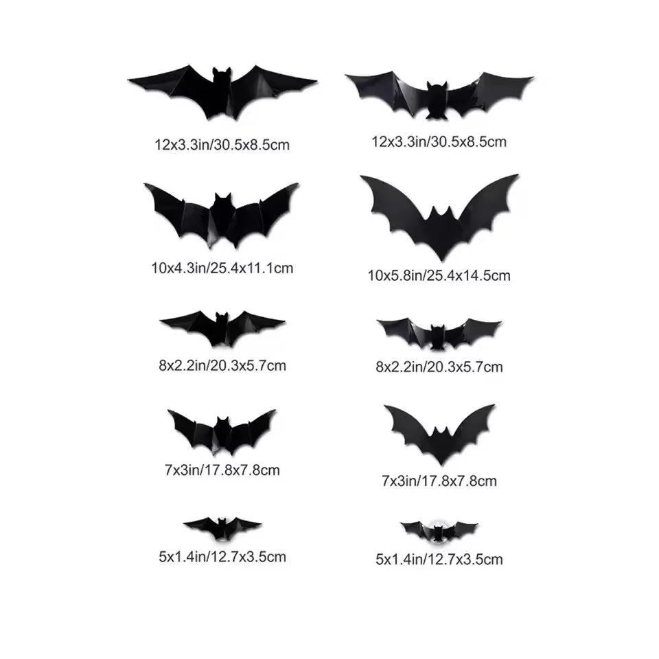 Light-Up 3D Halloween Bat Wall Decals