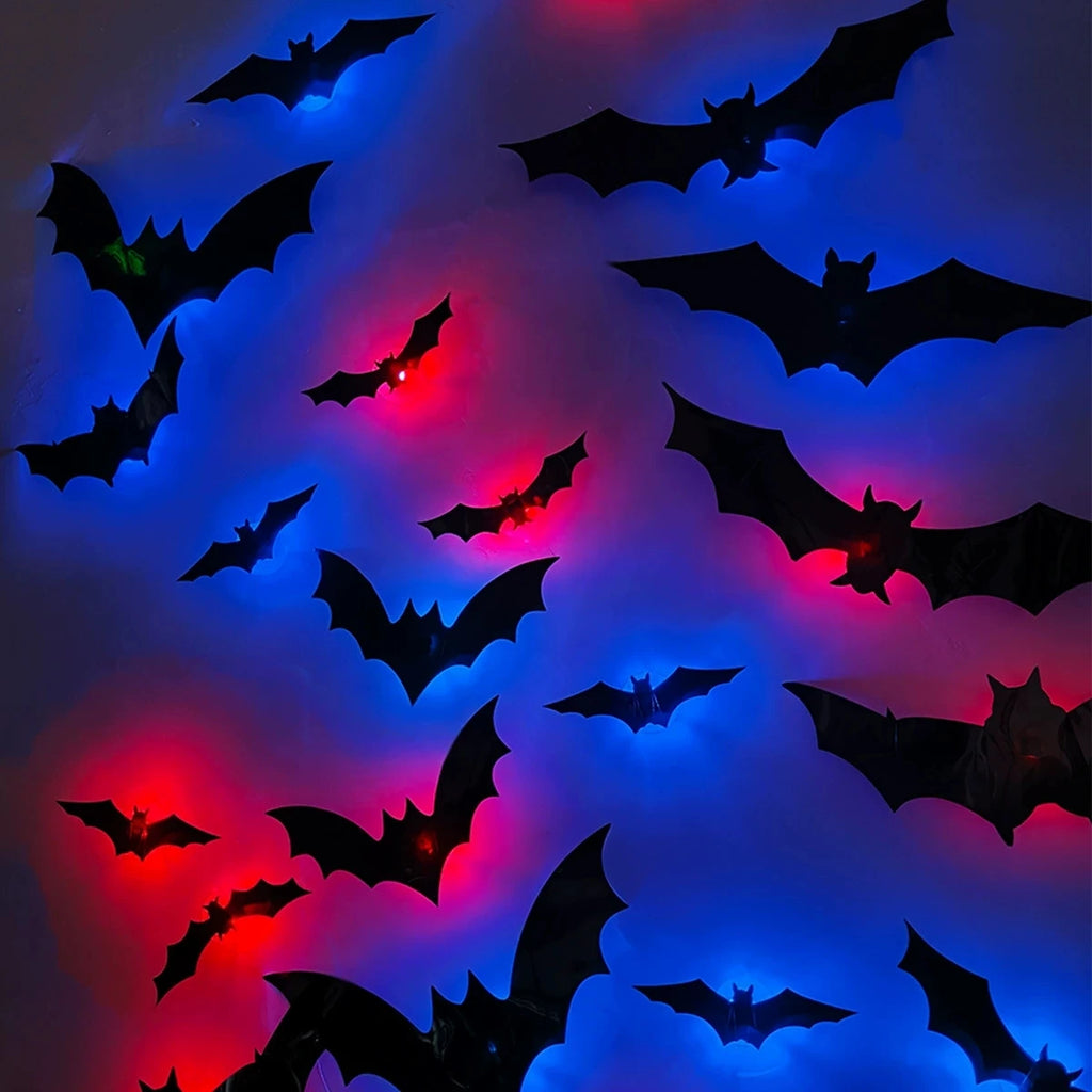 Light-Up 3D Halloween Bat Wall Decals