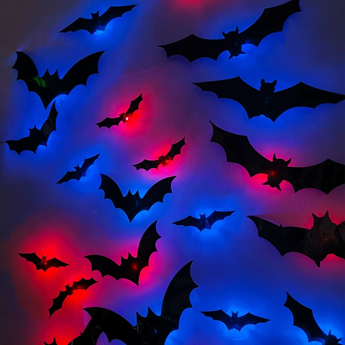 Light-Up 3D Halloween Bat Wall Decals