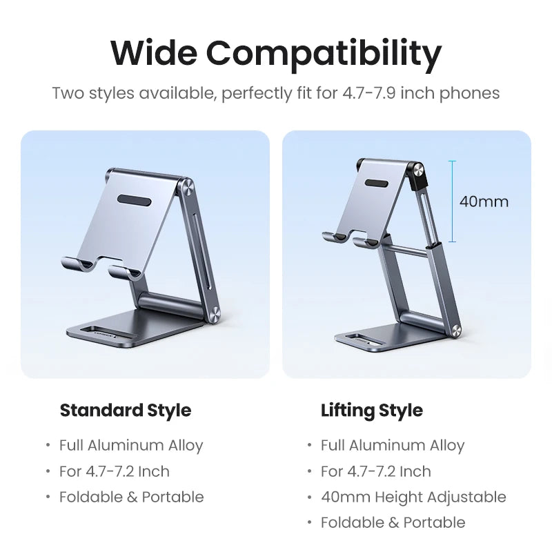 Adjustable Aluminum Phone & Tablet Stand