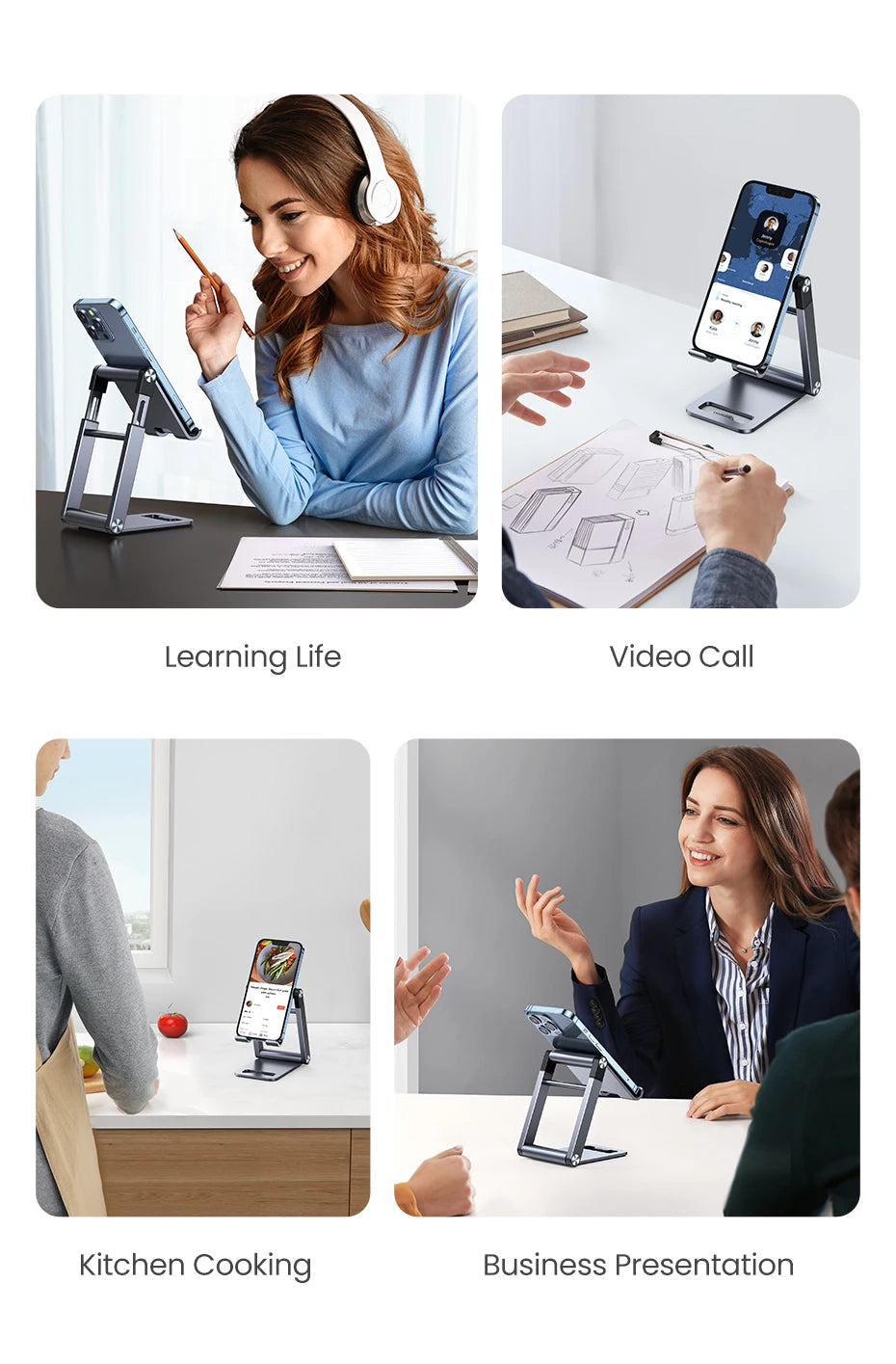 Adjustable Aluminum Phone & Tablet Stand