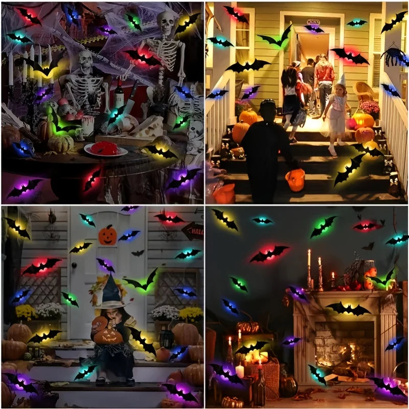 Light-Up 3D Halloween Bat Wall Decals