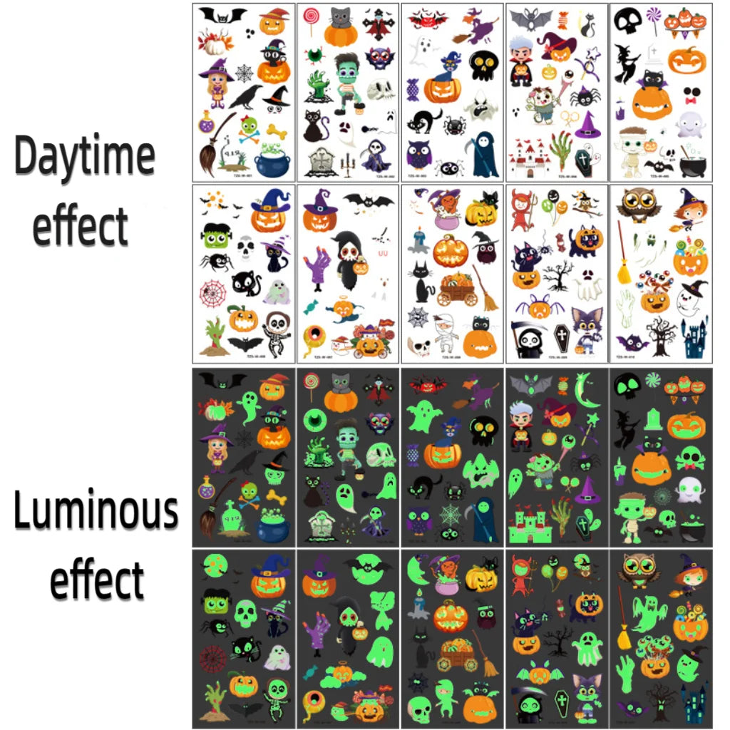 Halloween Glow-in-the-Dark Temporary Tattoos