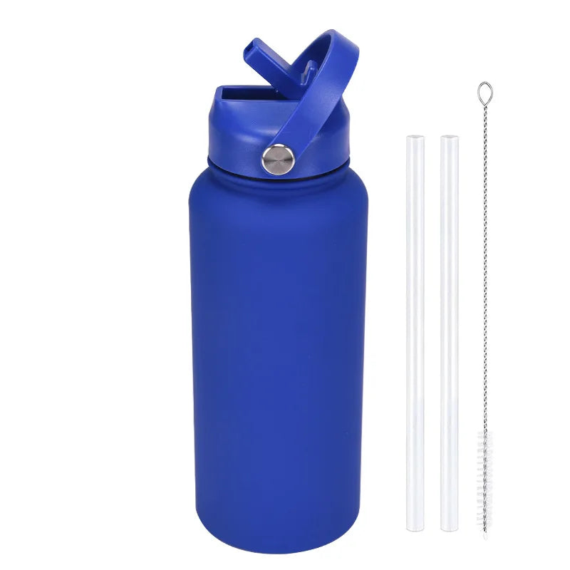 1L Insulated Stainless Steel Water Bottle with Straw